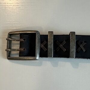 Free People Black Belt with Silver Buckle